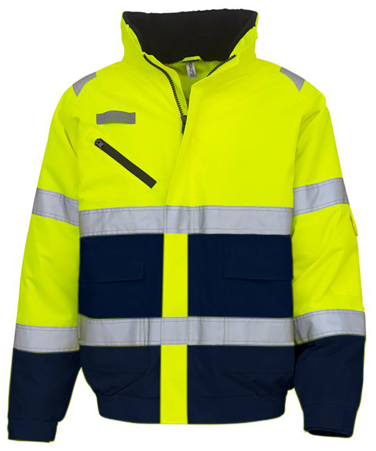 Yoko Hi-vis Fontaine Flight Jacket (HVP209) - Yellow/Navy