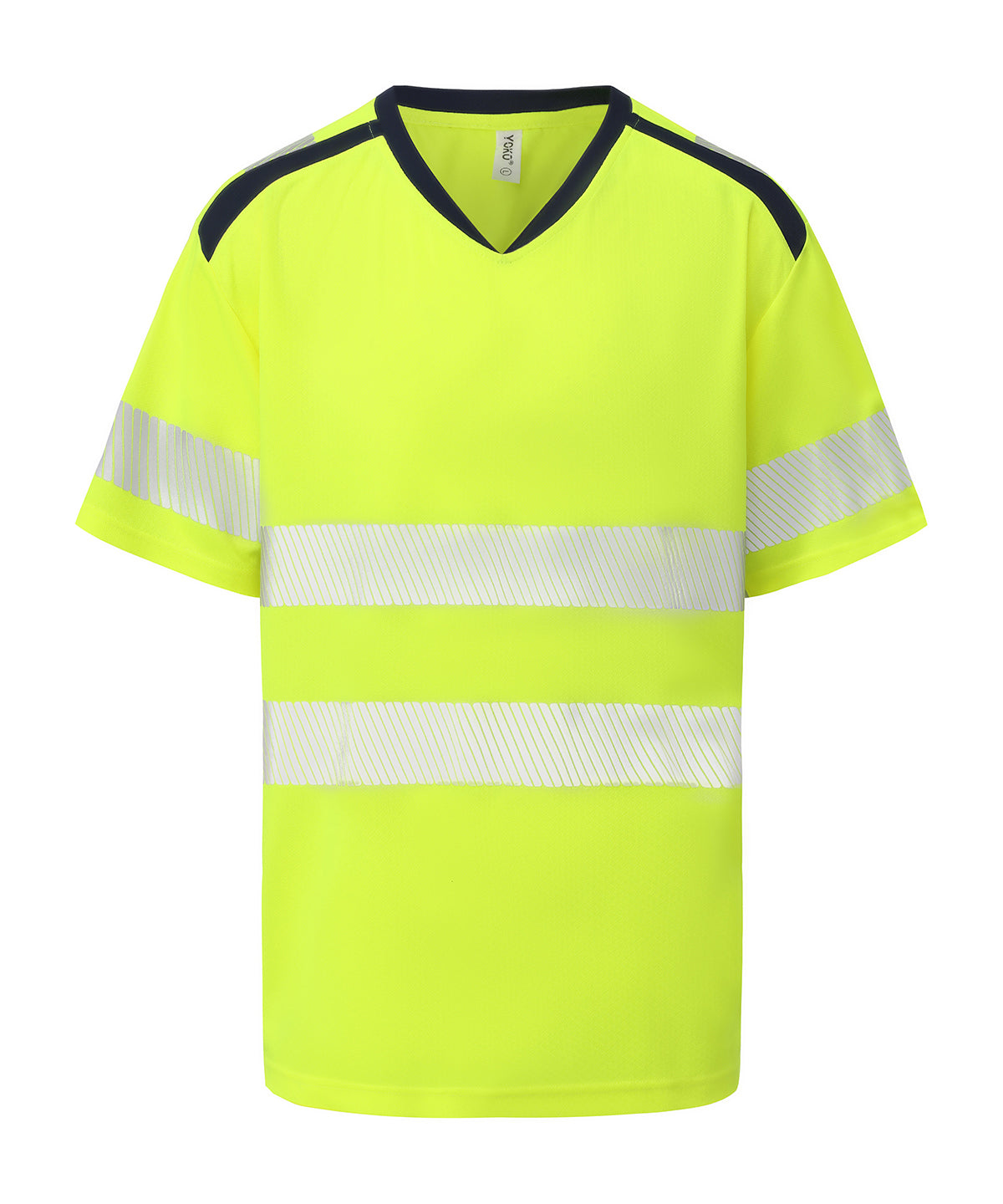 Yoko Hi-vis Mandarin Collar Comfort Trim T-shirt (HVJ430) - Hi-vis Yellow