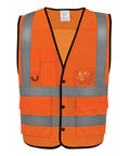 Yoko Hi-vis Superior Open Mesh Button Waistcoat (HVW860) - Hi-vis Orange