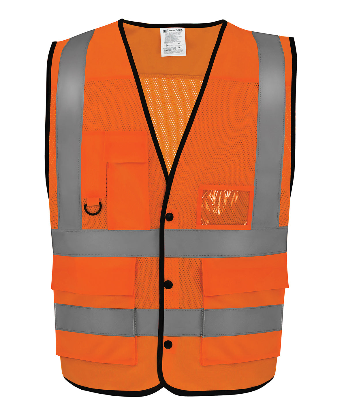 Yoko Hi-vis Superior Open Mesh Button Waistcoat (HVW860) - Hi-vis Orange